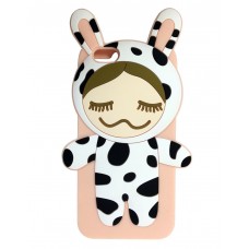 iPhone 6 6s 4.7 - 3D Silicone Soft Protective Phone Cover Case - Cute Baby in Cow Suit